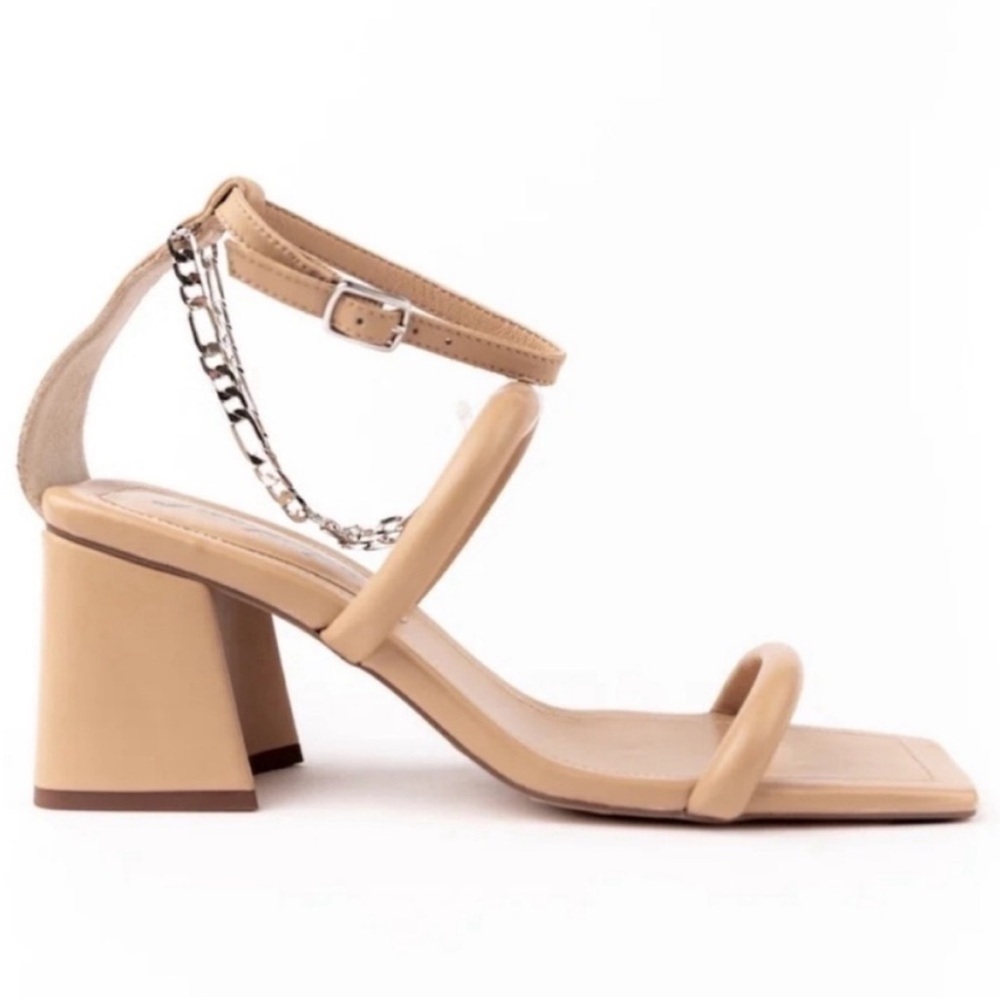 NEW Free People Parker Chain Heel Natural 39.5 - Picture 3 of 15